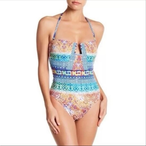 Nanette Lepore Tanzania Tile Print Swimsuit - size large - Picture 4 of 6